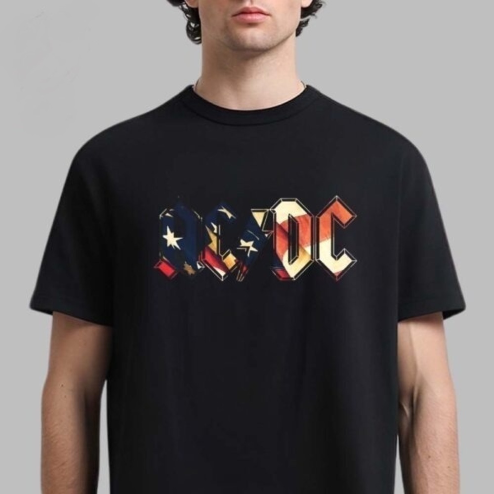 ACDC Fourth Of July Patriotic Rock Band Logo Fan T-Shirt